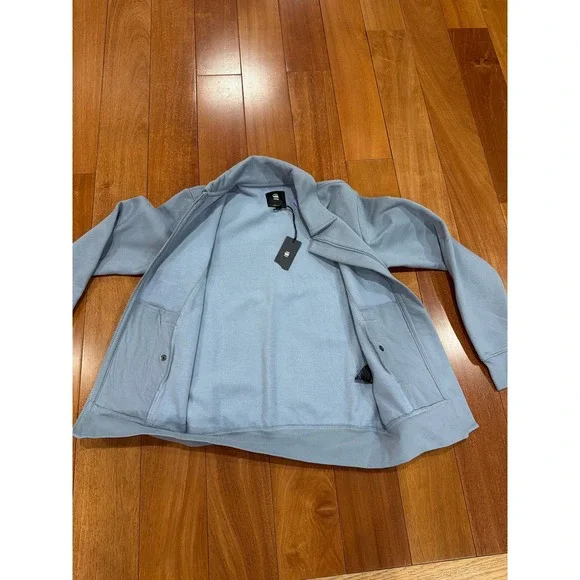 NWT G-Star RAW Polo Collar Zip Thru Sweatshirt Dim Grey XS D23882-D425-3885